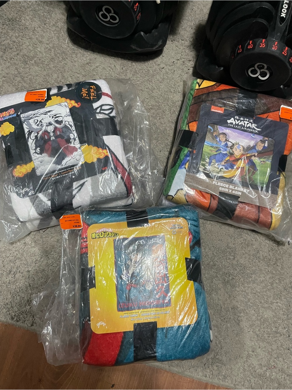 Anime Fleece Blanket Lot – Avatar, Naruto, My Hero Academia (Brand New / NWT)